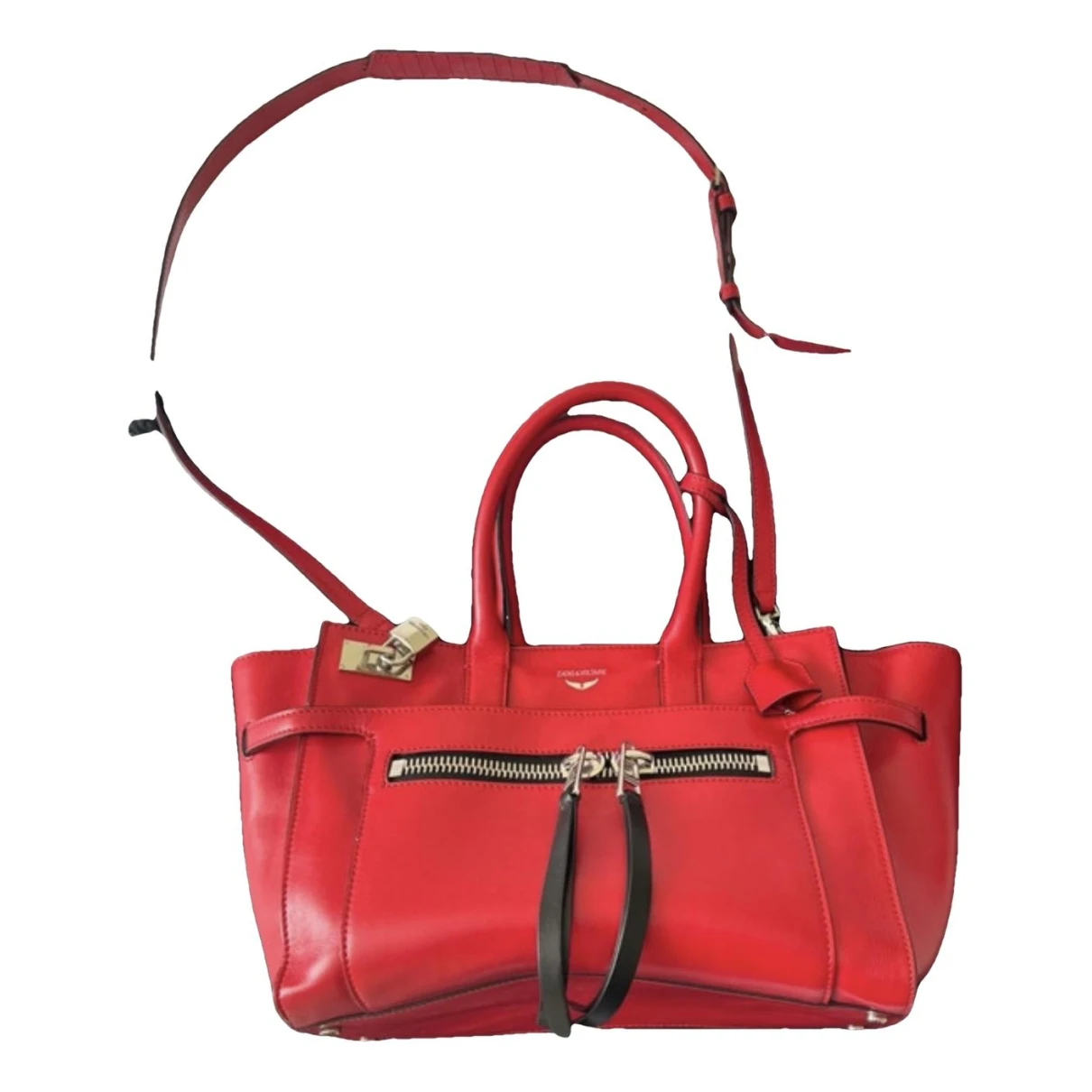 Pre-owned Zadig & Voltaire Candide Leather Handbag In Red