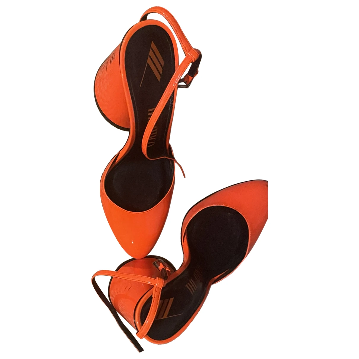Pre-owned Attico Patent Leather Heels In Orange