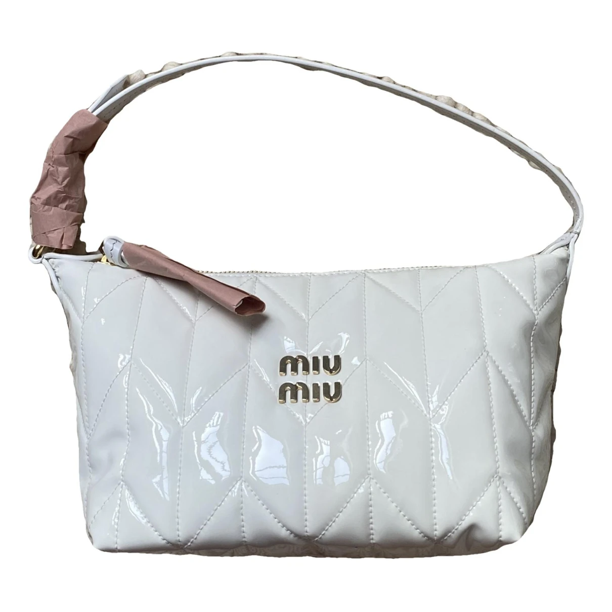 Pre-owned Miu Miu Miu Spirit Leather Handbag In White