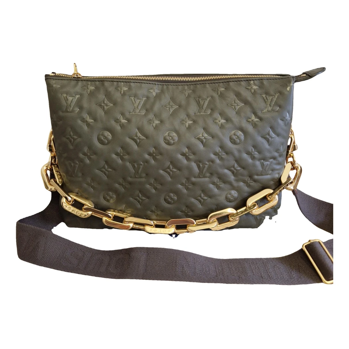 Pre-owned Louis Vuitton Coussin Leather Crossbody Bag In Green