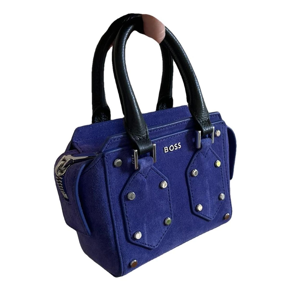 Pre-owned Hugo Boss Leather Mini Bag In Blue
