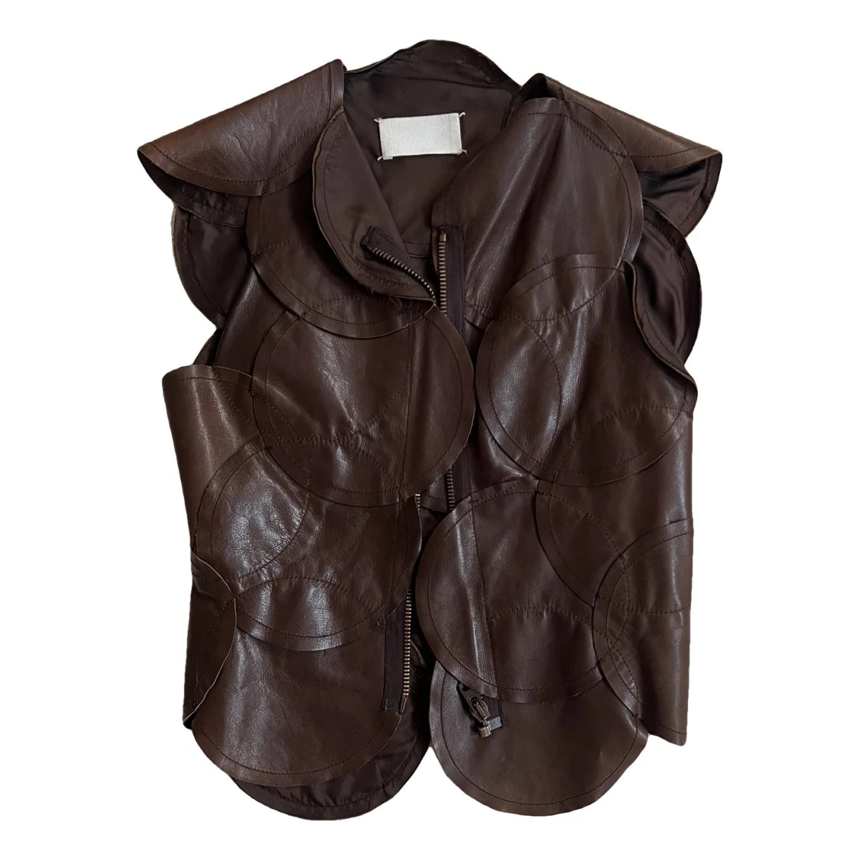 Pre-owned Maison Margiela Leather Knitwear In Brown