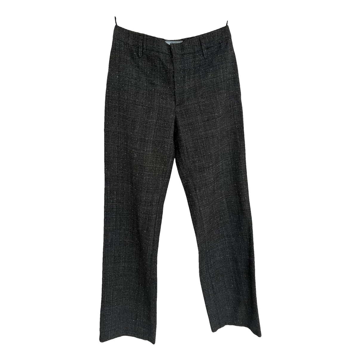 Pre-owned Prada Wool Straight Pants In Grey