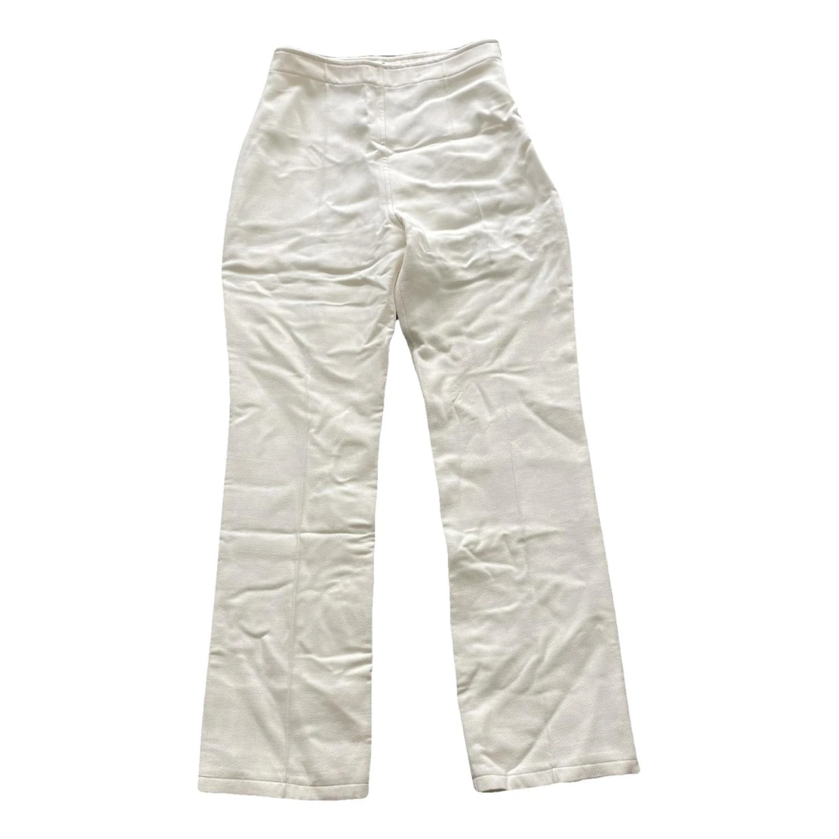 Pre-owned Courrèges Trousers In Ecru