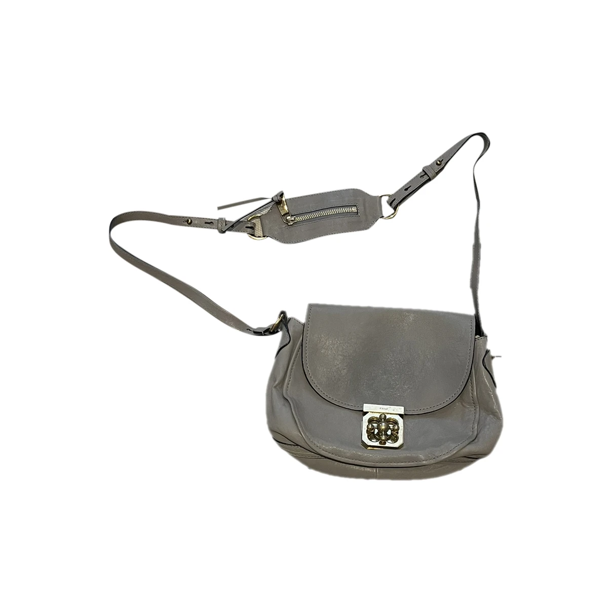 Pre-owned Chloé Leather Crossbody Bag In Grey