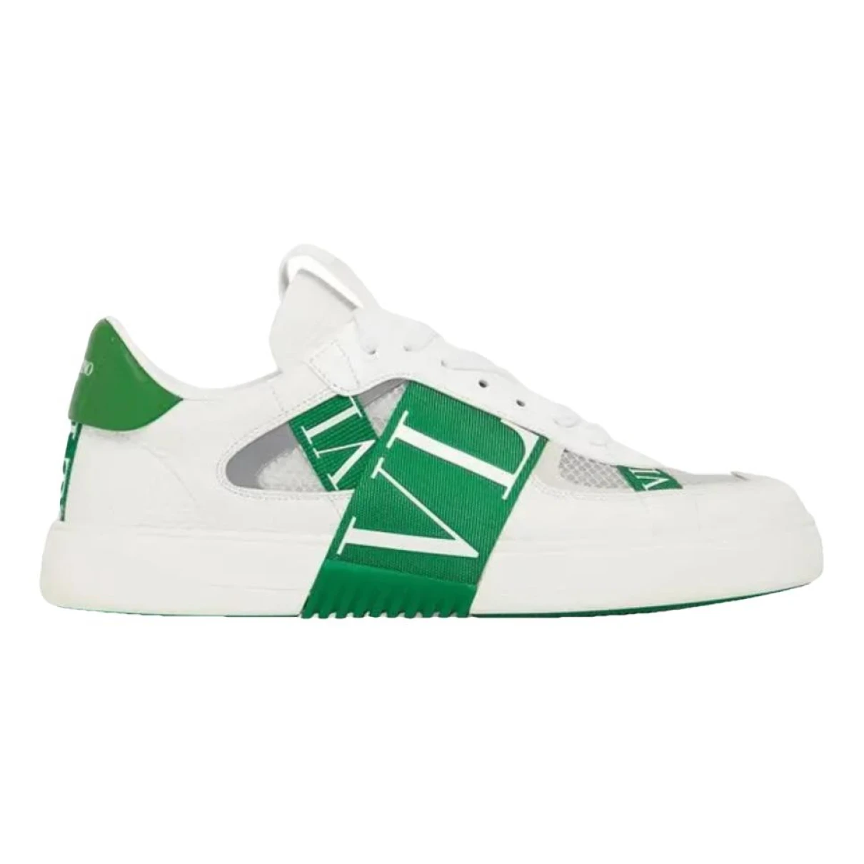 Pre-owned Valentino Garavani Vl7n Leather Trainers In Green