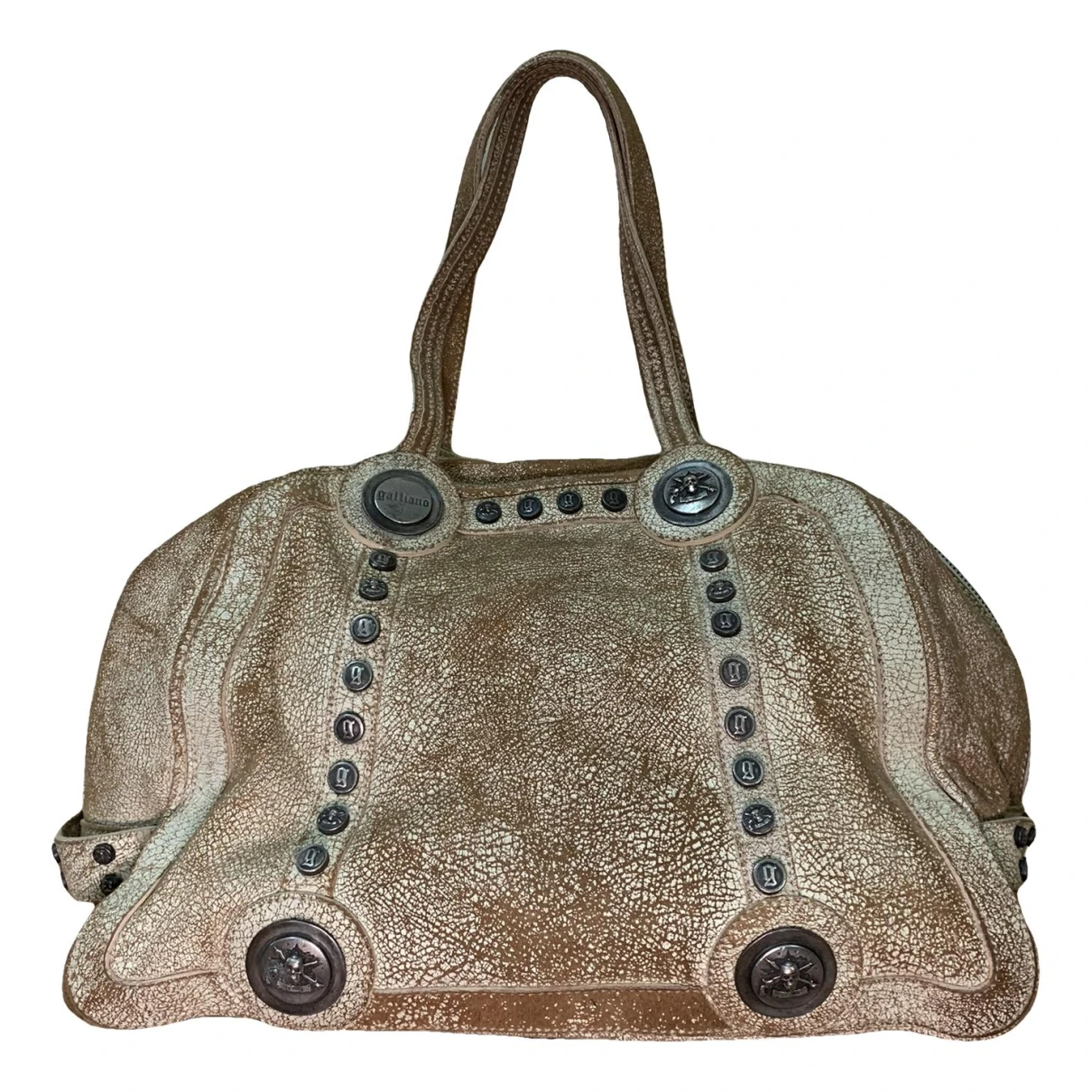 Pre-owned John Galliano Leather Handbag In Beige