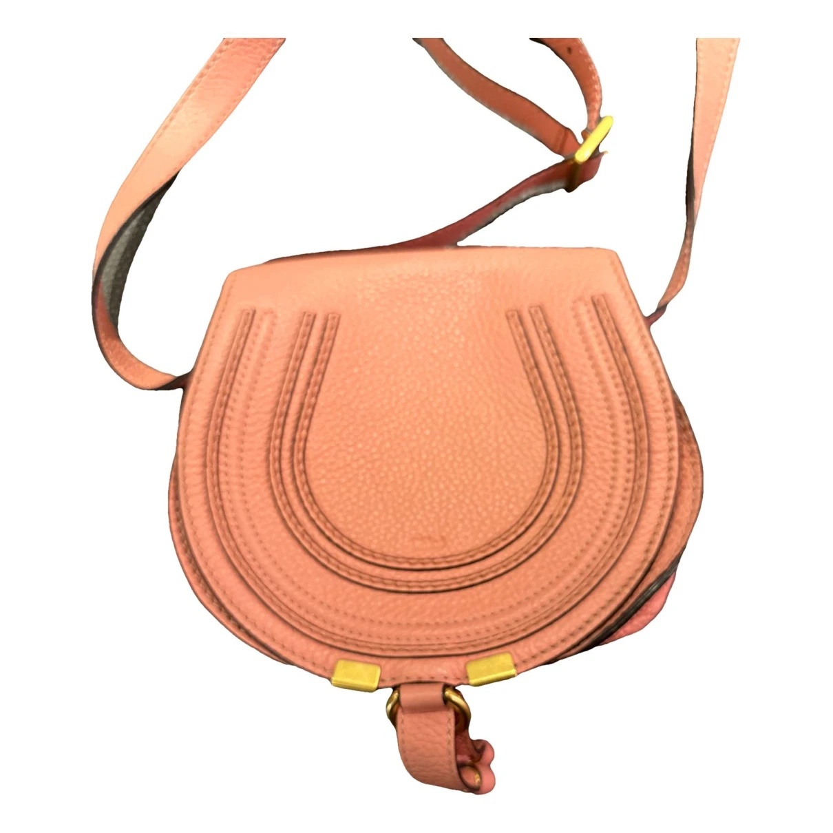 Pre-owned Chloé Marcie Leather Crossbody Bag In Pink