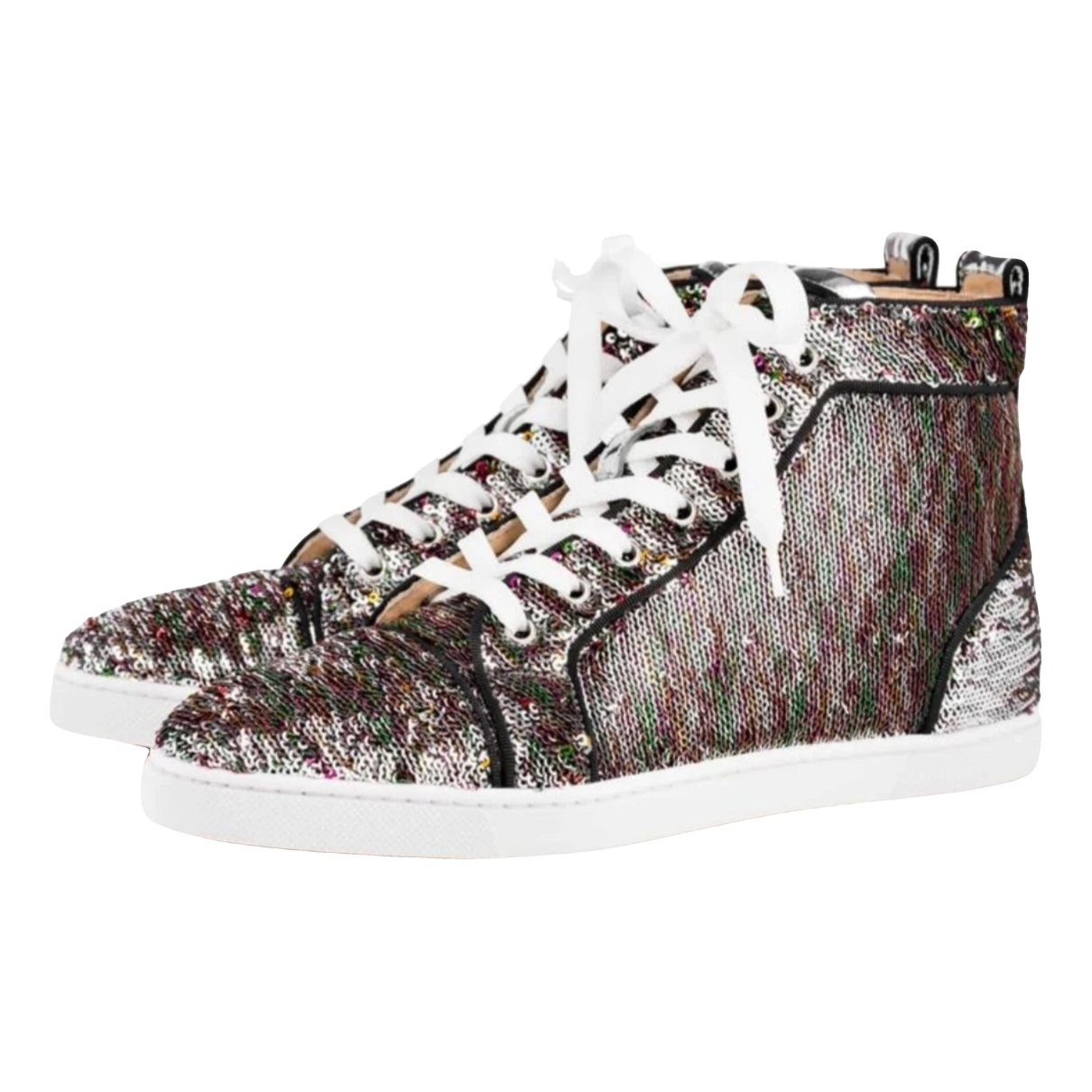 Pre-owned Christian Louboutin Glitter Trainers In Multicolour