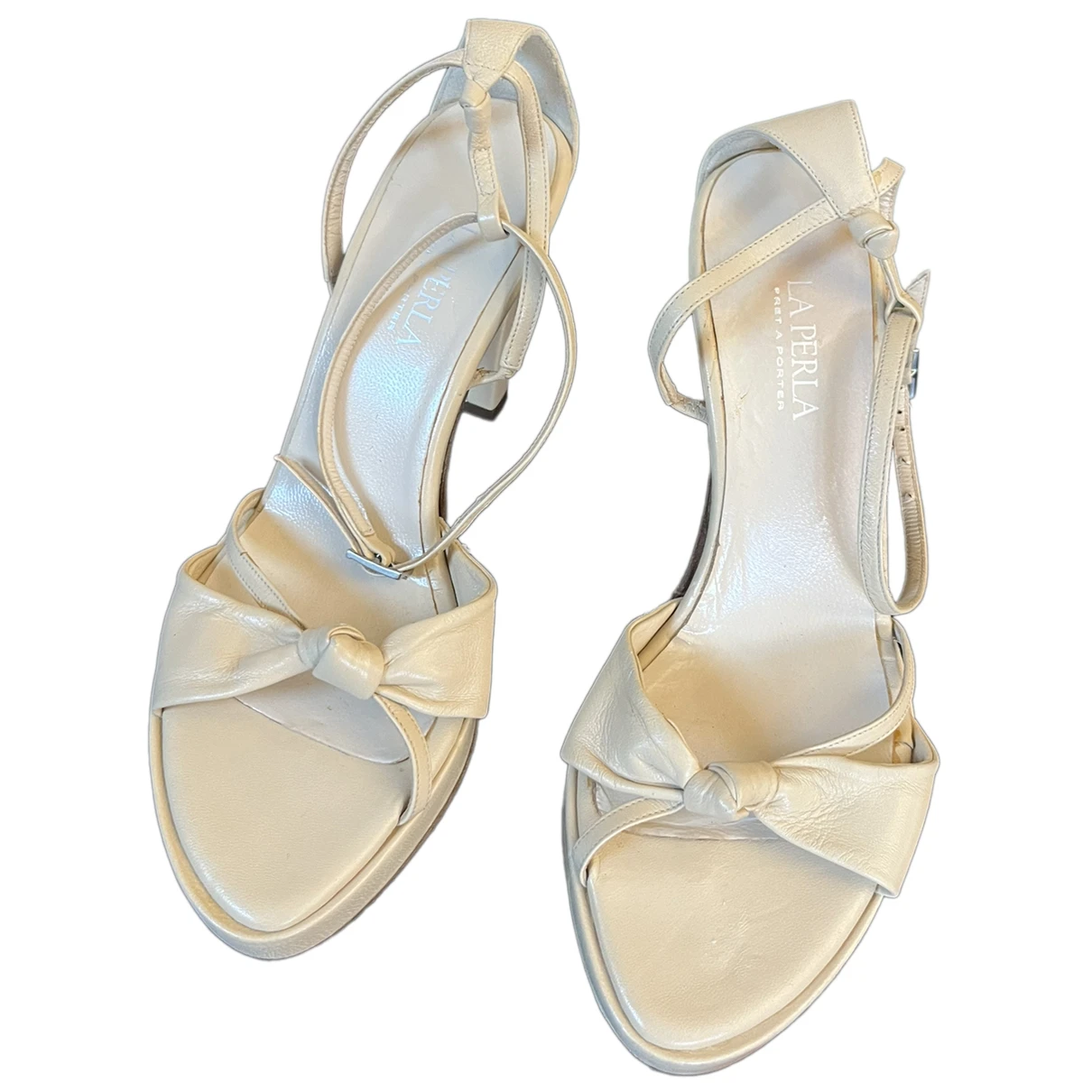 Pre-owned La Perla Leather Sandals In Beige