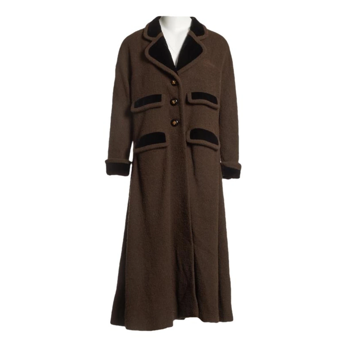 Pre-owned Chanel Wool Coat In Brown