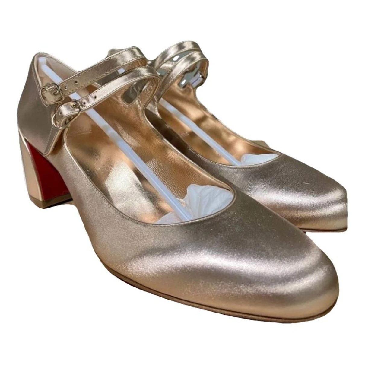 Pre-owned Christian Louboutin Simple Pump Leather Heels In Gold