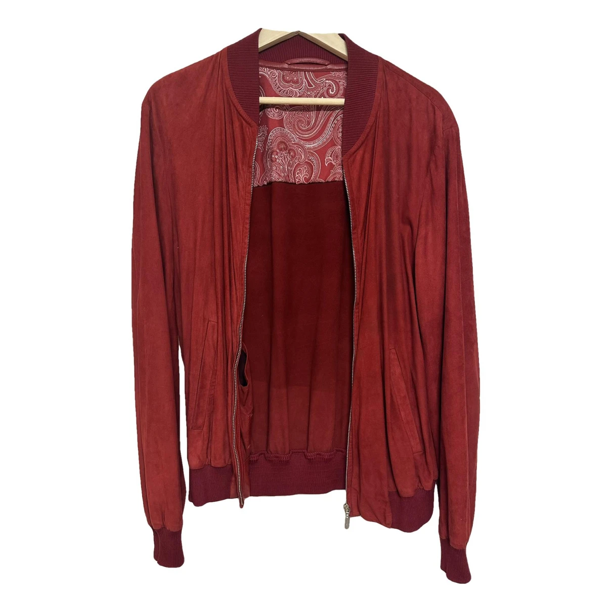 Pre-owned Brioni Leather Jacket In Red