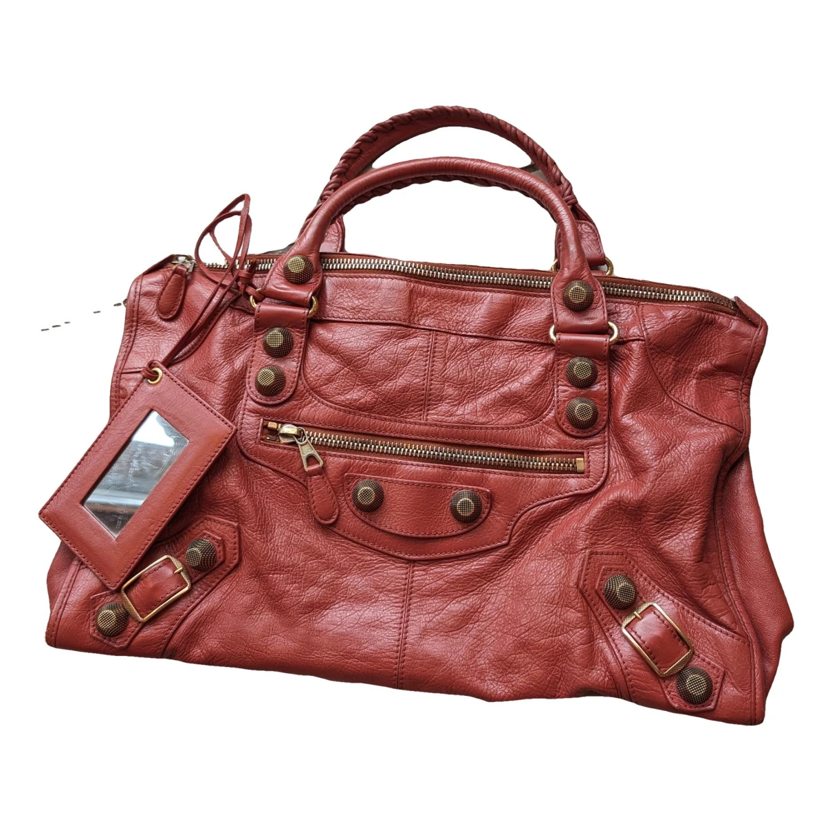 Pre-owned Balenciaga Work Leather Handbag In Brown
