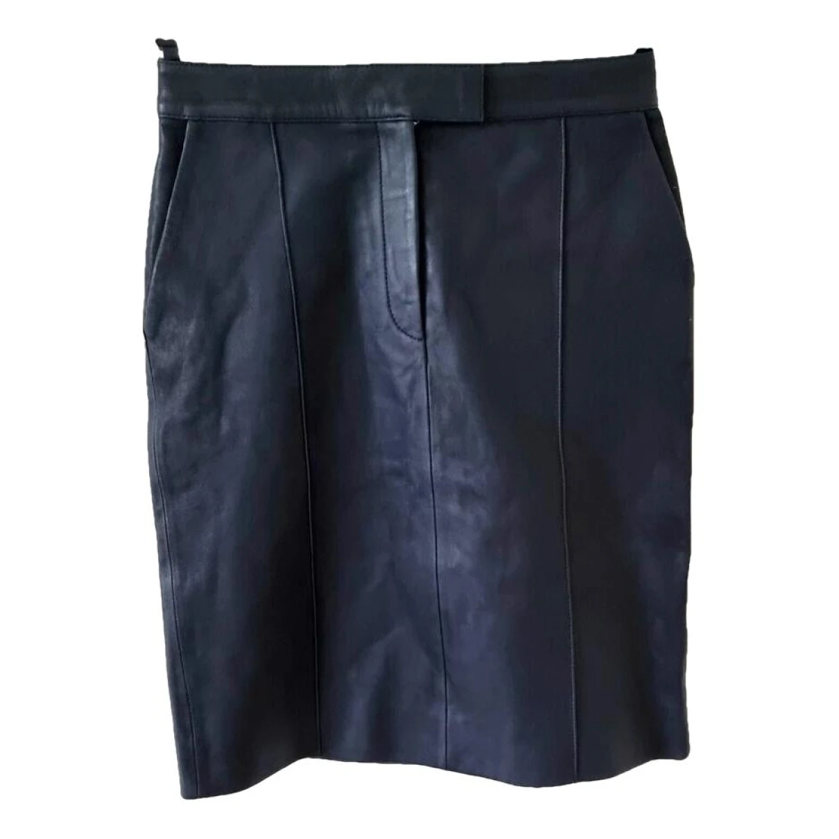 Pre-owned Victoria Beckham Leather Skirt In Black