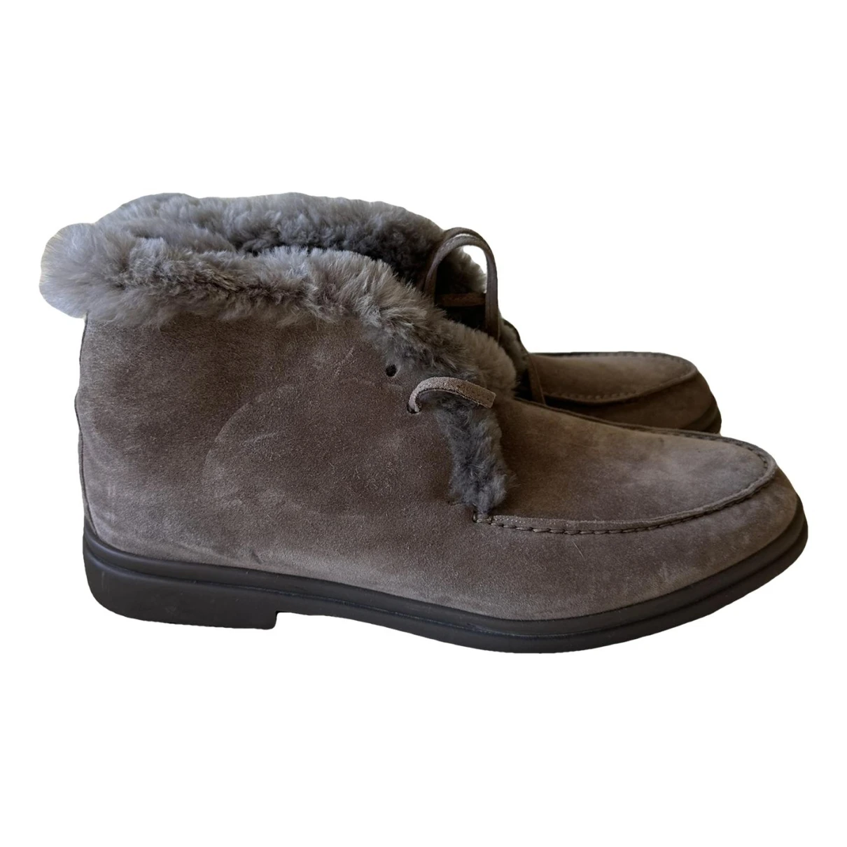 Pre-owned Loro Piana Snow Boots In Grey