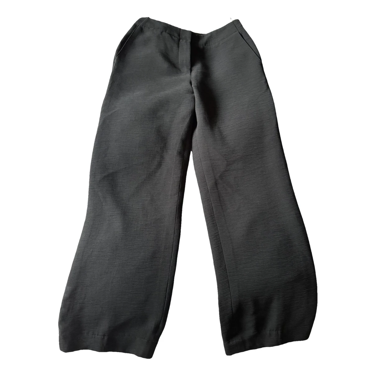Pre-owned Emporio Armani Silk Straight Pants In Black