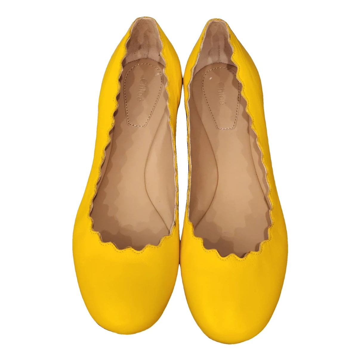 Pre-owned Chloé Leather Flats In Yellow