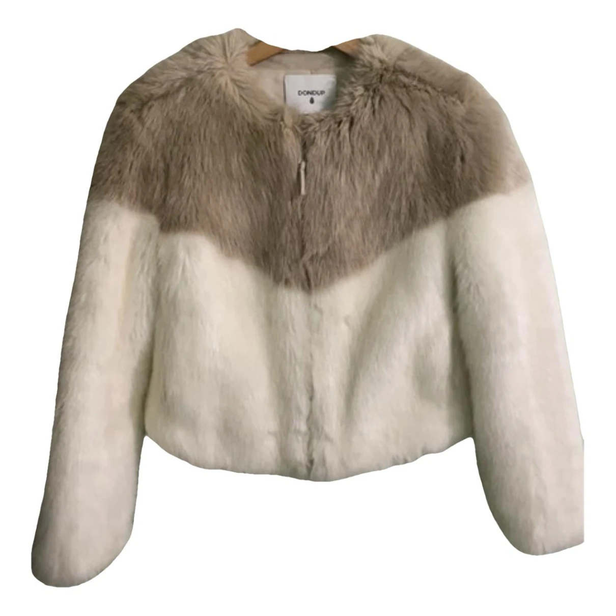 Pre-owned Dondup Faux Fur Jacket In White