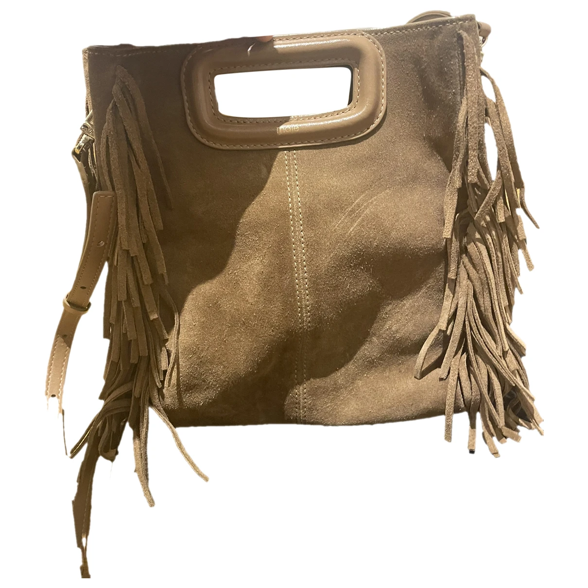 Pre-owned Maje Sac M Leather Handbag In Brown