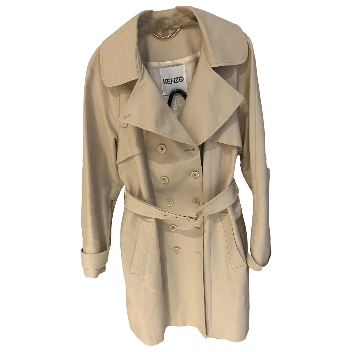 Pre-owned Kenzo Trench Coat In Beige