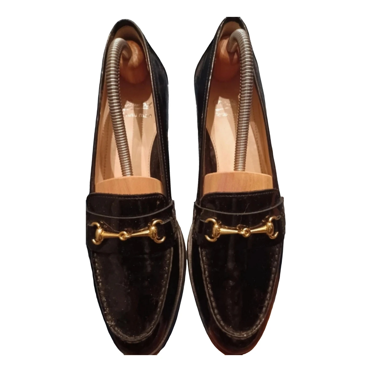Pre-owned Paraboot Patent Leather Flats In Black