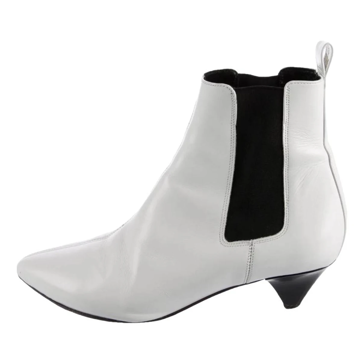 Pre-owned Isabel Marant Reckler Leather Boots In White