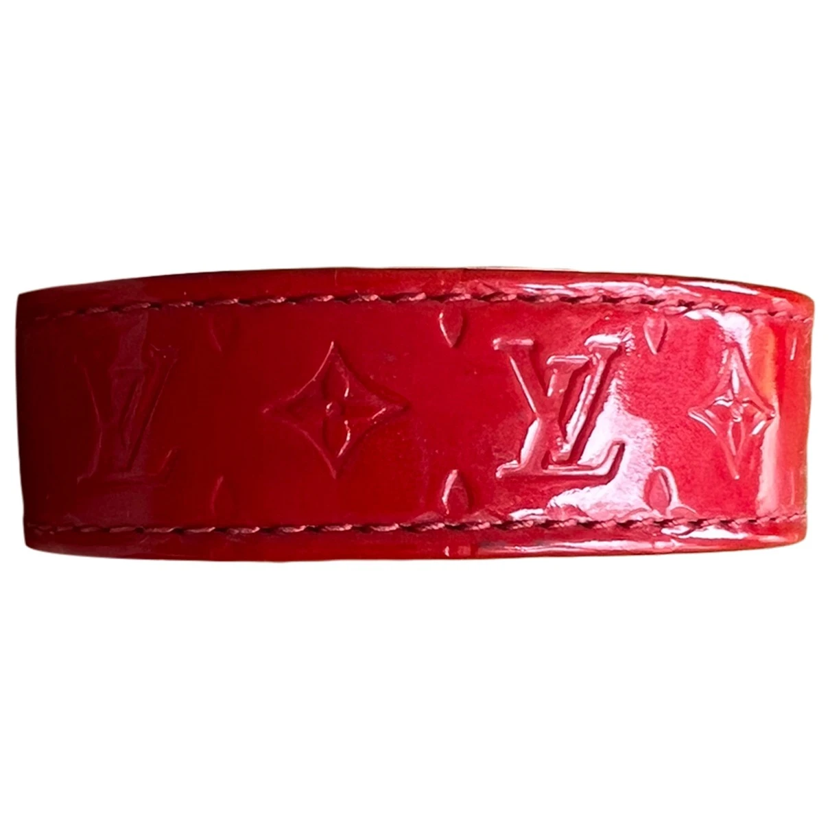 Pre-owned Louis Vuitton Patent Leather Bracelet In Red