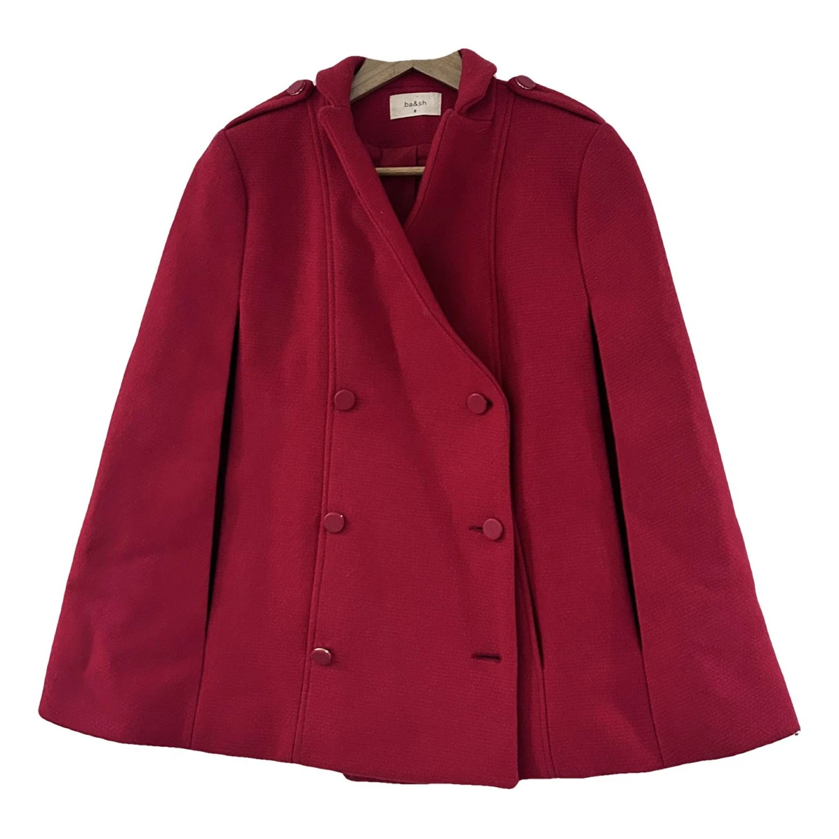 Pre-owned Ba&sh Wool Cape In Red