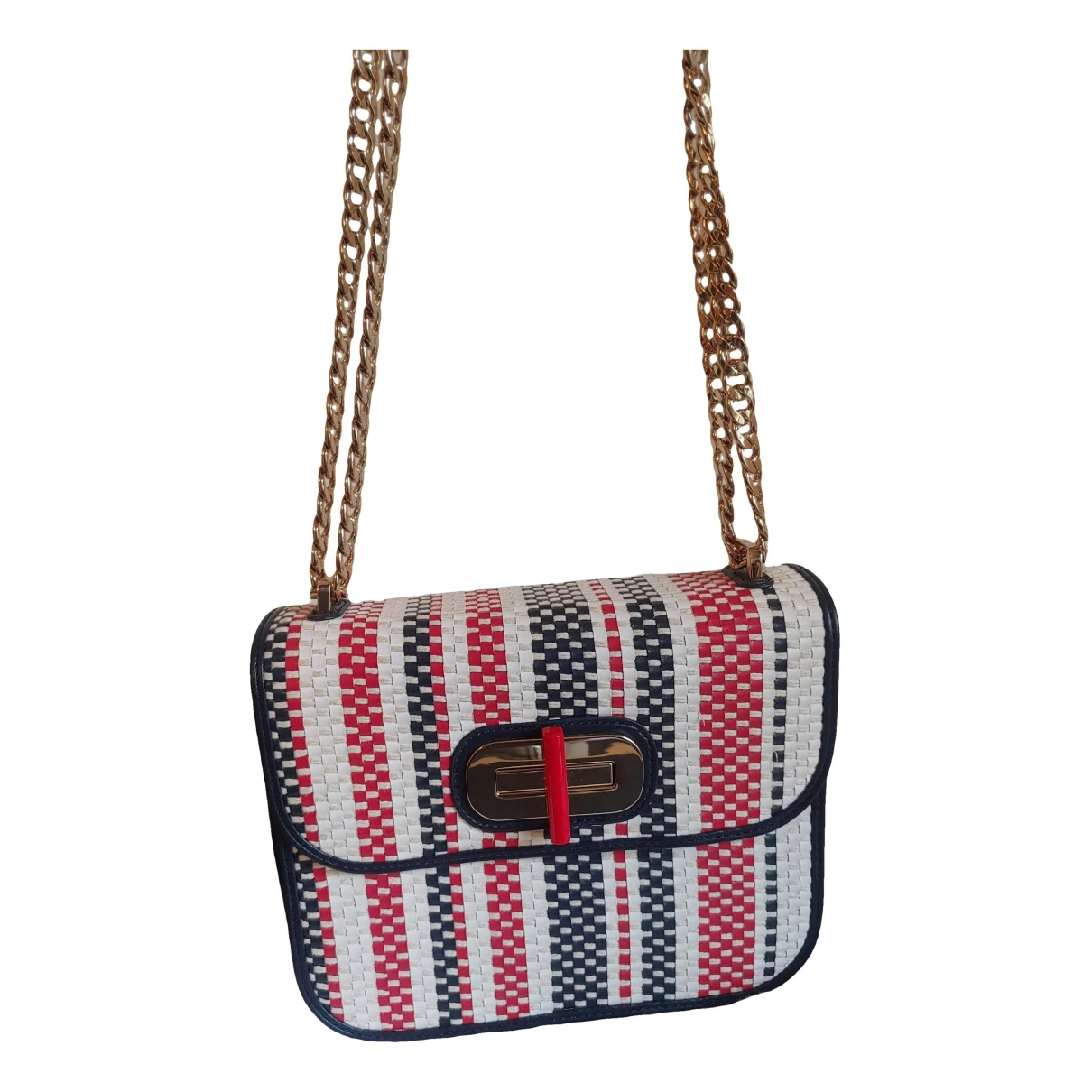 Pre-owned Tommy Hilfiger Vegan Leather Crossbody Bag In Multicolour