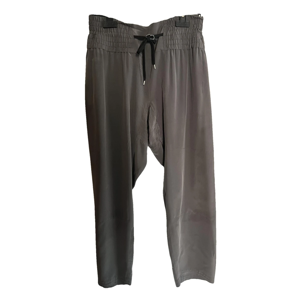 Pre-owned Diane Von Furstenberg Silk Large Pants In Anthracite