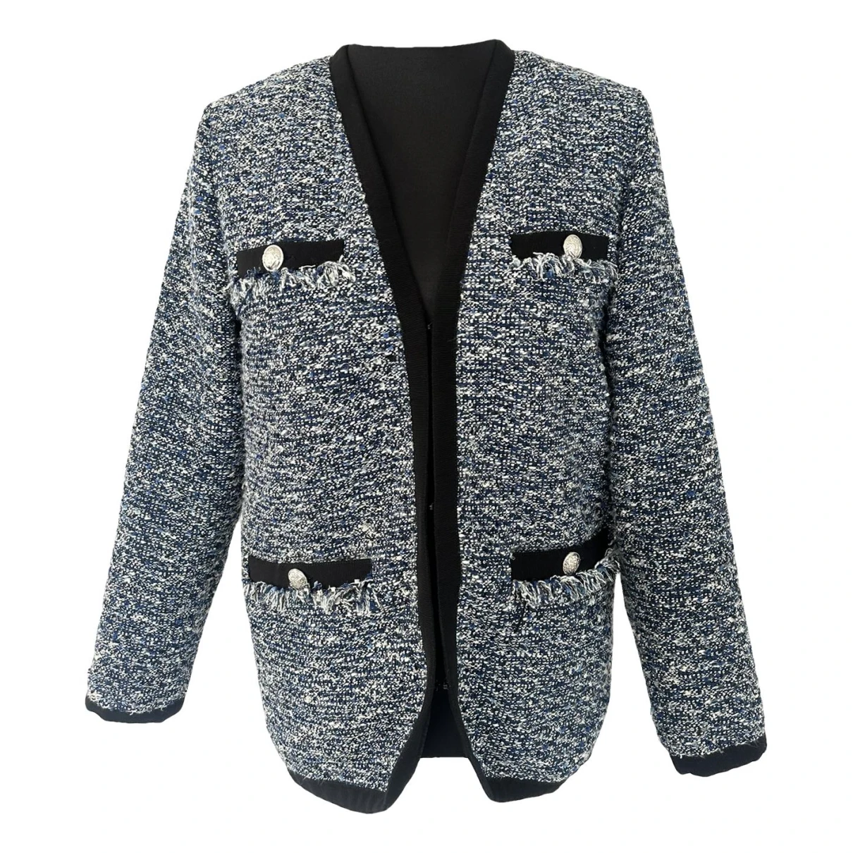 Pre-owned Claudie Pierlot Tweed Blazer In Blue