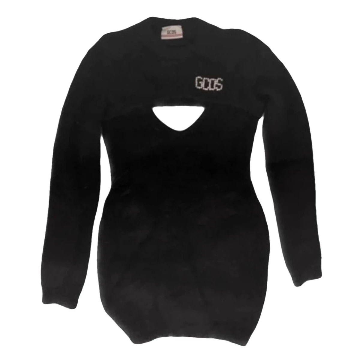 Pre-owned Gcds Wool Mini Dress In Black