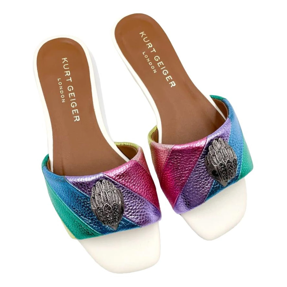 Pre-owned Kurt Geiger Leather Flats In Multicolour