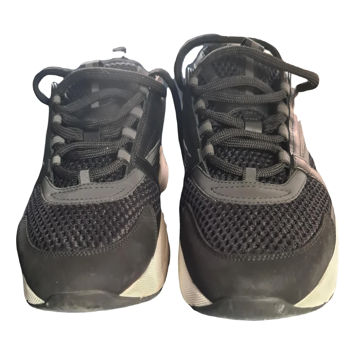 Pre-owned Dior B22 Leather Low Trainers In Black
