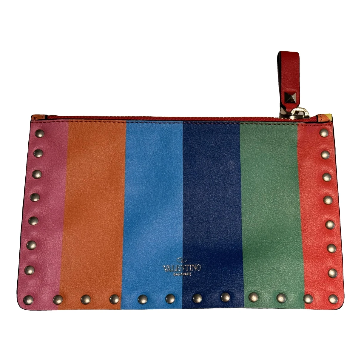 Pre-owned Valentino Garavani Leather Clutch Bag In Multicolour