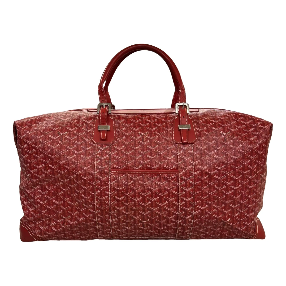 Pre-owned Goyard Boeing Leather Travel Bag In Red