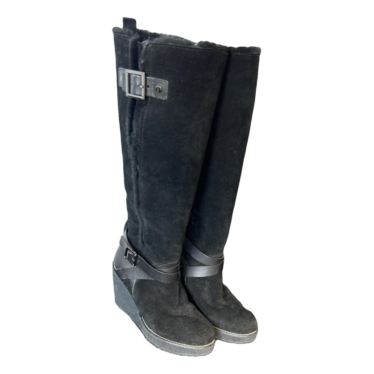 Pre-owned Tory Burch Snow Boots In Black
