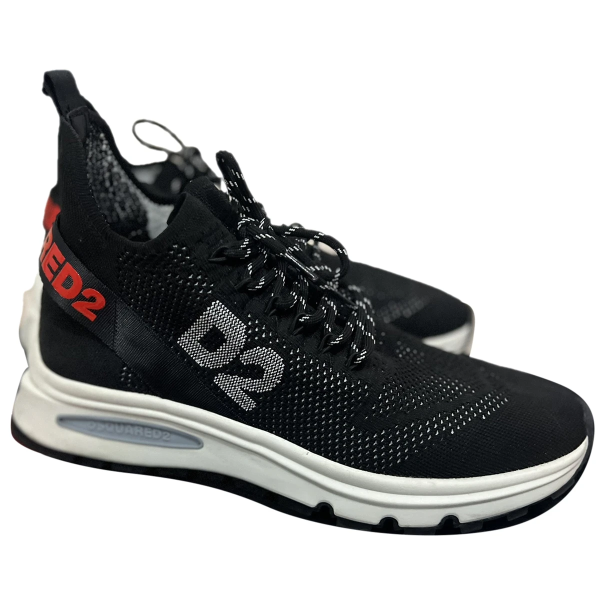 Pre-owned Dsquared2 Cloth High Trainers In Black