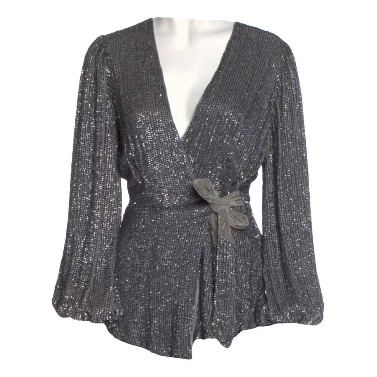 Pre-owned Retroféte Glitter Blouse In Grey