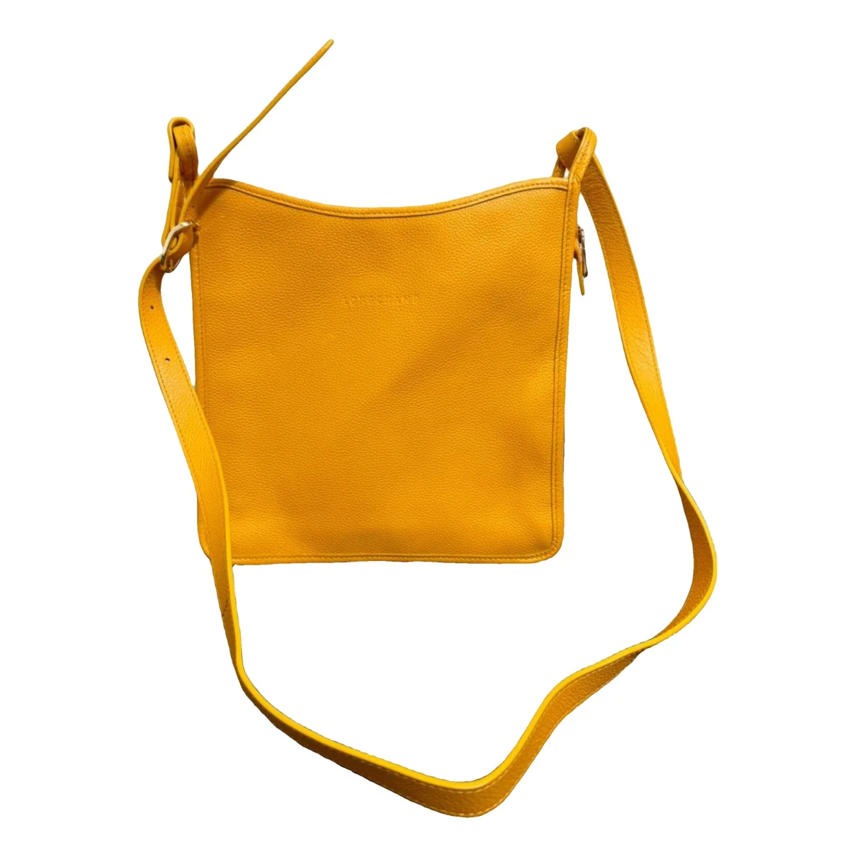 Pre-owned Longchamp Leather Crossbody Bag In Yellow