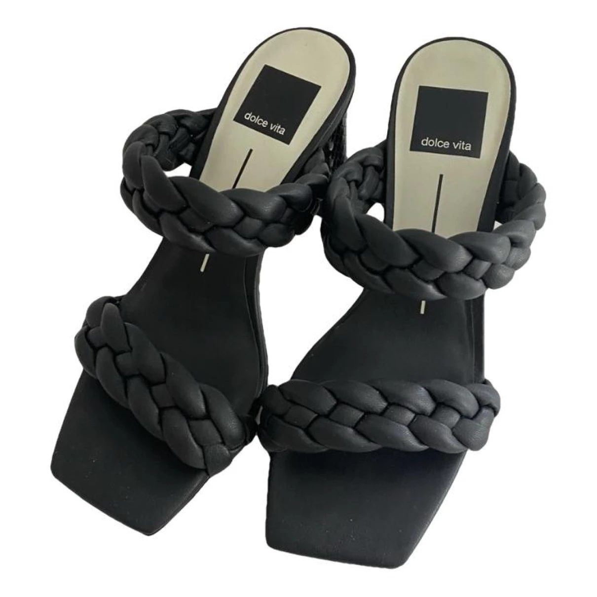 Pre-owned Dolce Vita Patent Leather Sandal In Black