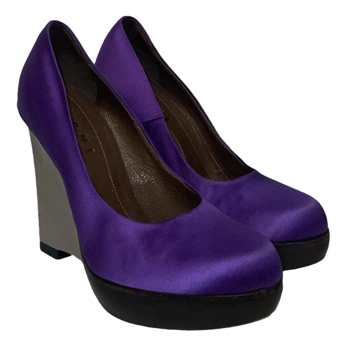 Pre-owned Marni Cloth Heels In Purple
