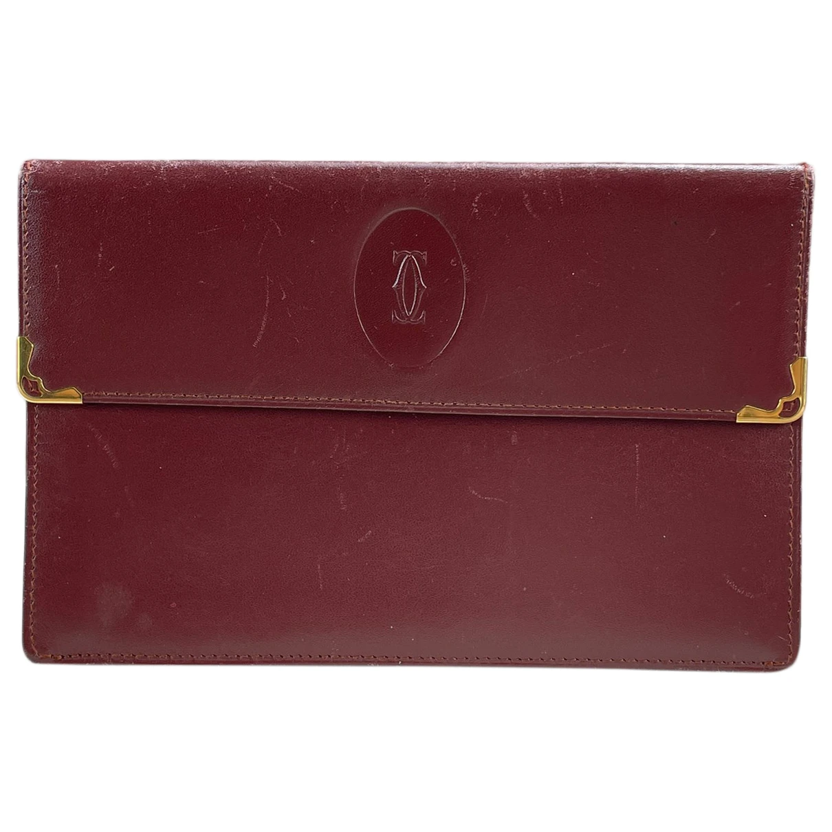 Pre-owned Cartier Patent Leather Small Bag In Burgundy
