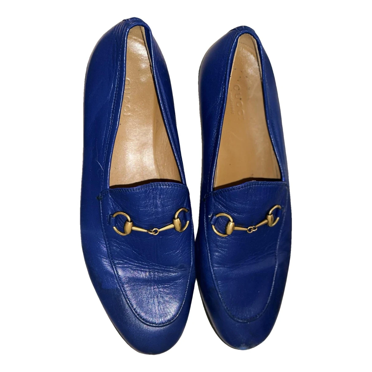 Pre-owned Gucci Leather Ballet Flats In Blue