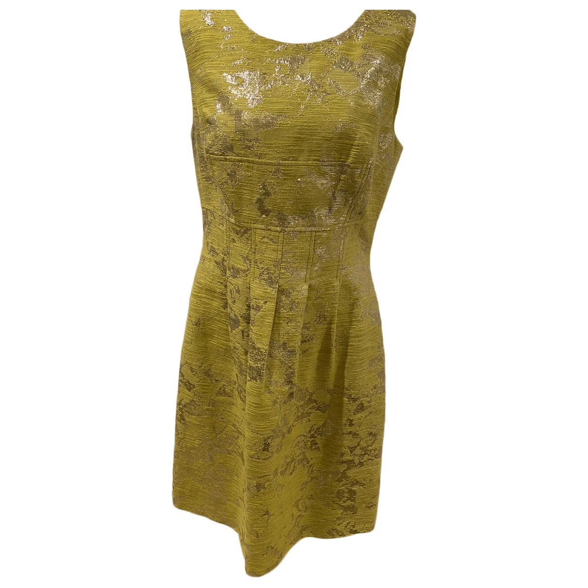 Pre-owned Lela Rose Silk Mid-length Dress In Yellow