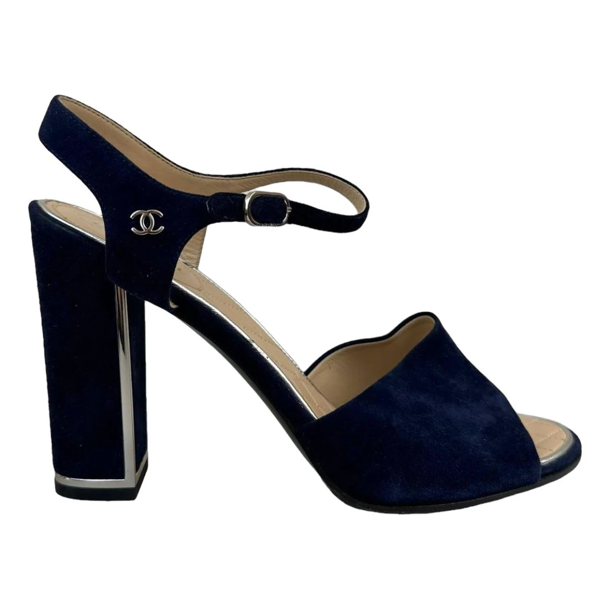Pre-owned Chanel Sandal In Navy