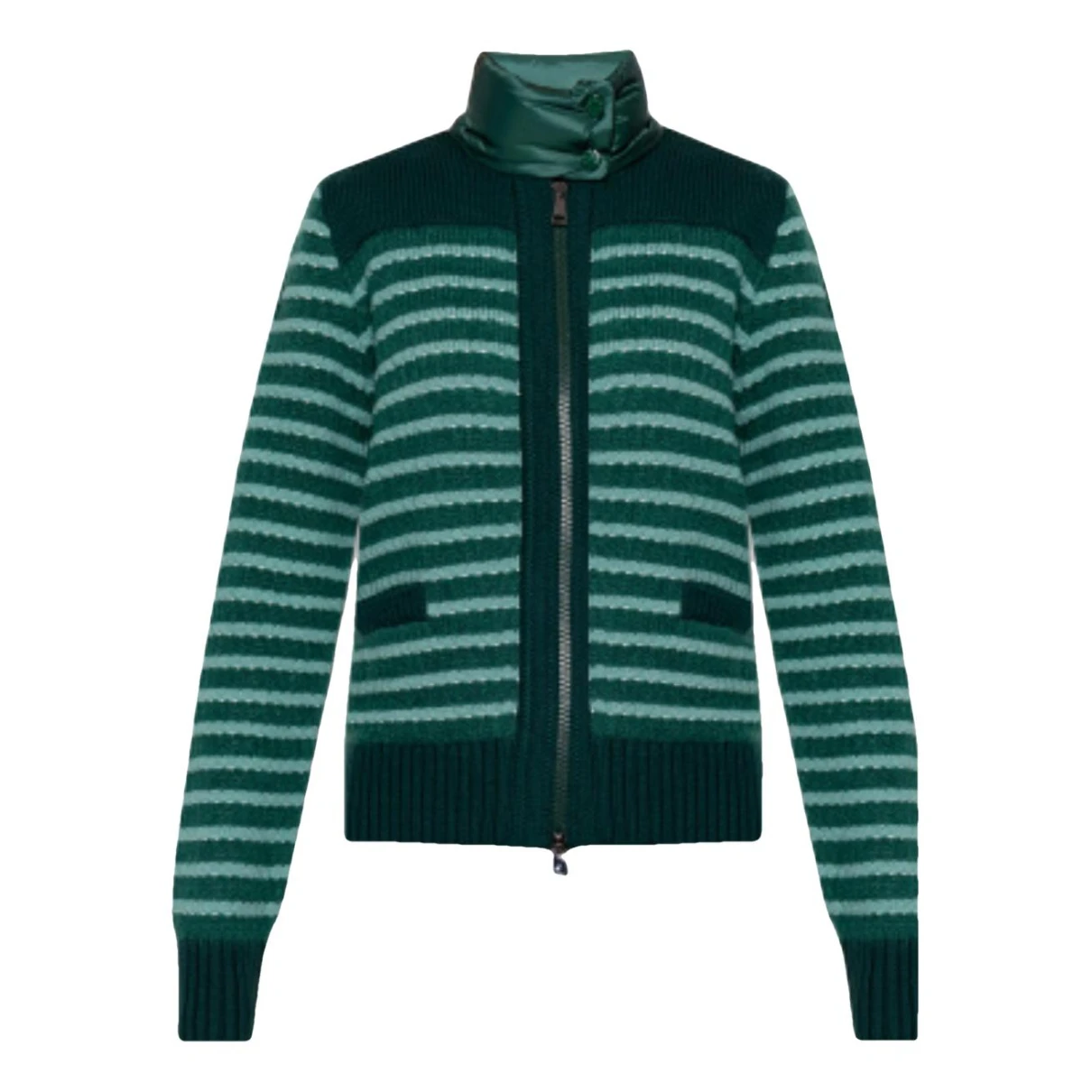 Pre-owned Moncler Grenoble Wool Short Vest In Green