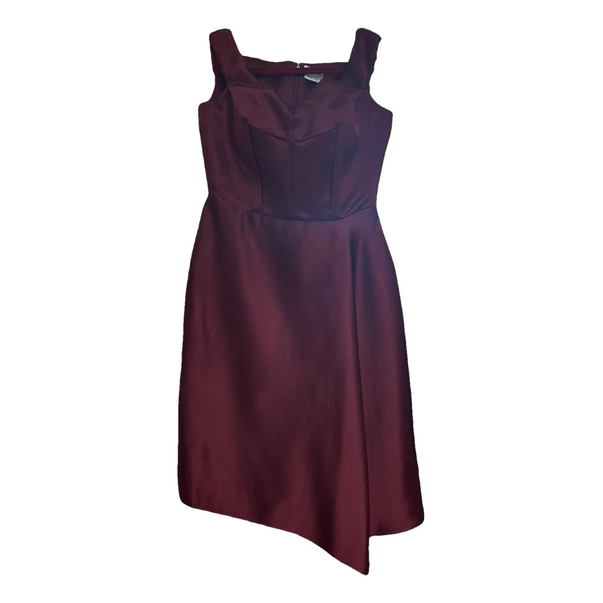 Pre-owned Alexander Mcqueen Silk Mid-length Dress In Burgundy