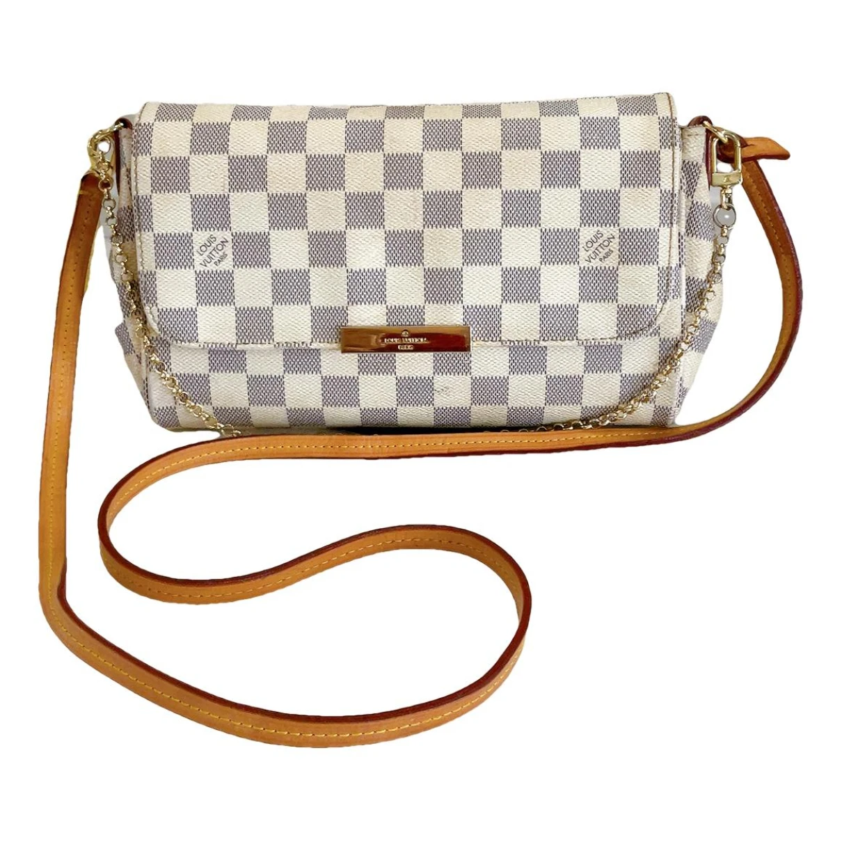 Pre-owned Louis Vuitton Favorite Leather Crossbody Bag In White